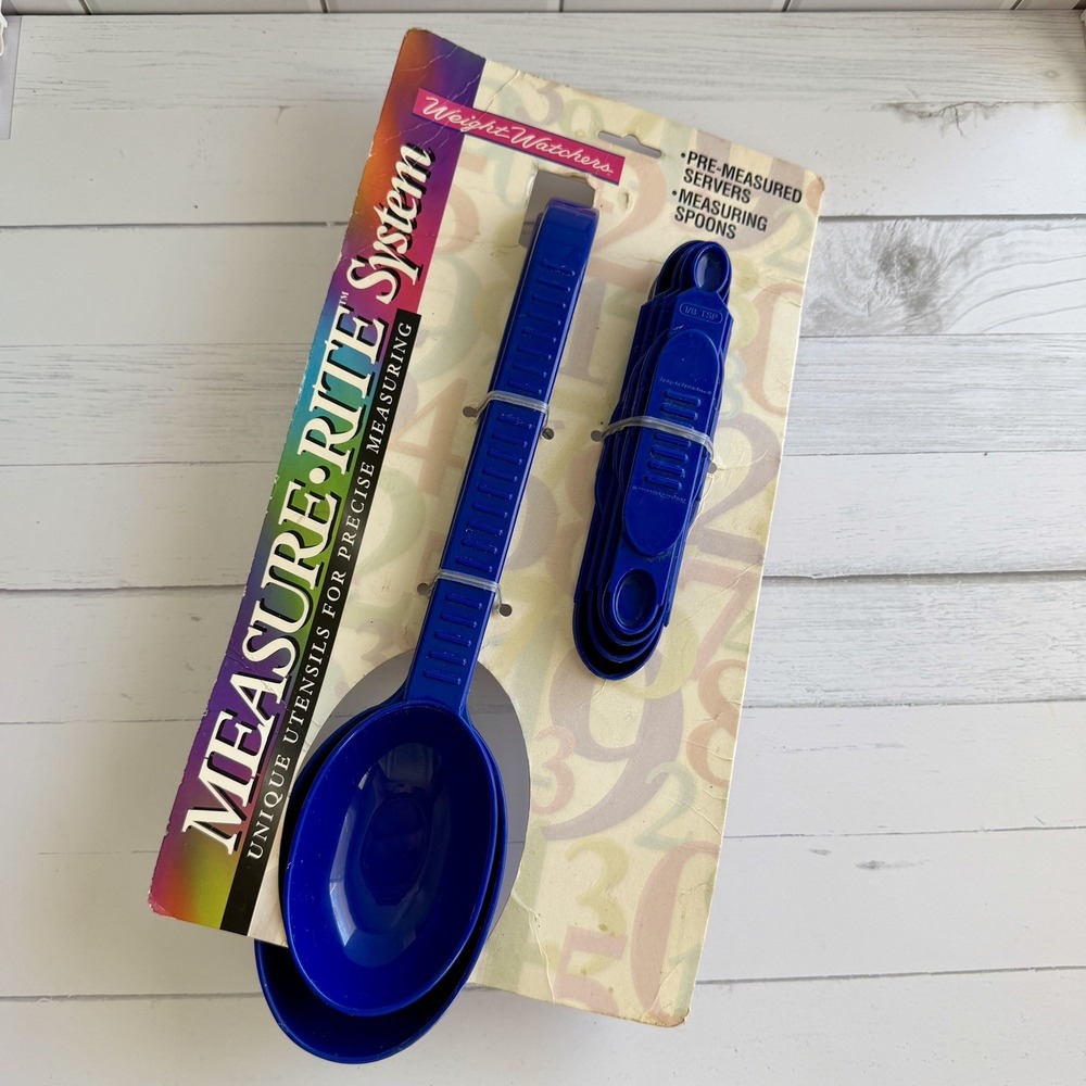 NEW Weight Watchers BLUE 6pc Measuring Spoons & Servers Set Portion Control
